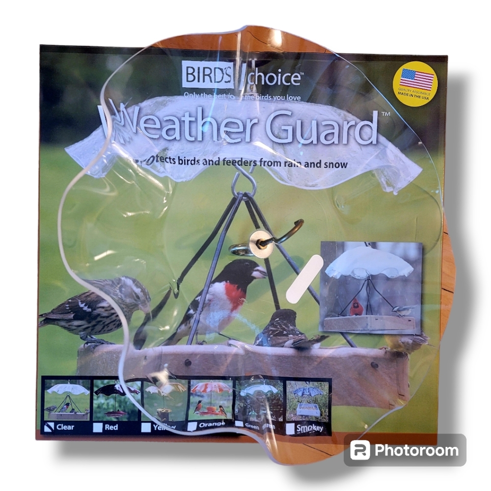 Bird Feeder Clear Weather Guard Cover. Size 13" Across